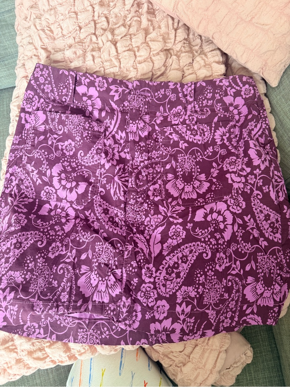 Maeve Purple Floral Paisley Print Mini Skirt | Anthropologie Boho Cottagecore